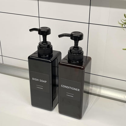 16oz Refillable Soap Dispenser Set with Waterproof Labels & Funnel