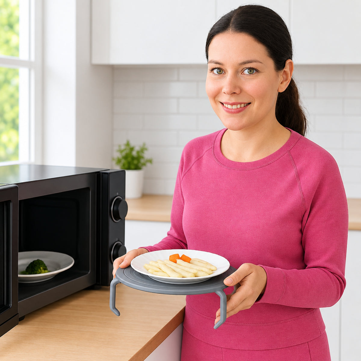 Home Collection Microwave Multipurpose 4-in-1 Tray Stand Rack