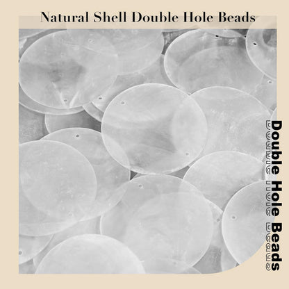 Home Collection 120 Pcs Round Capiz Seashells with 2 Holes
