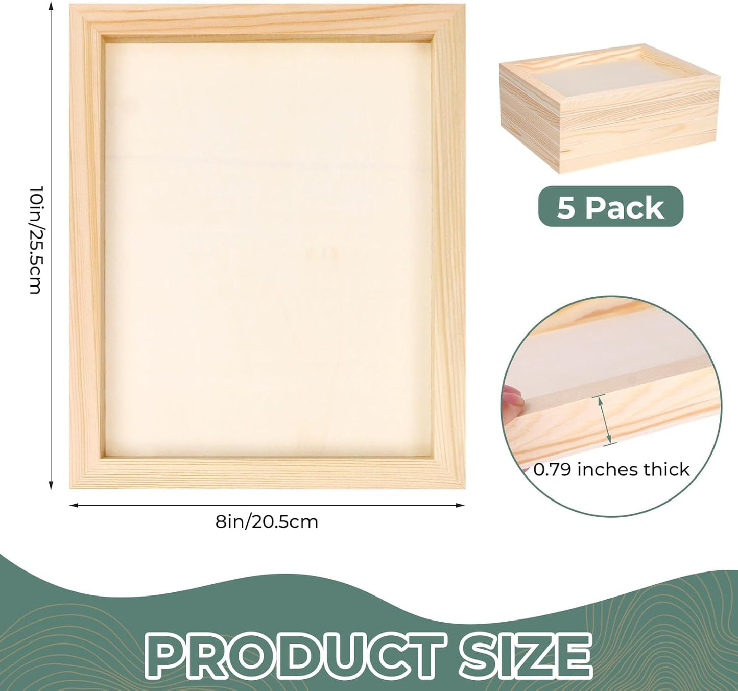 Home Collection 5Pcs Unfinished Wood Panel Boards 8" x 10"