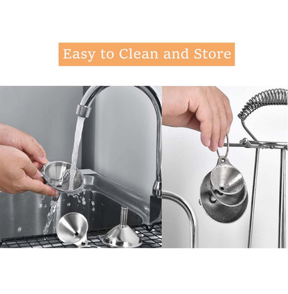 Home Collection Stainless Steel Funnel Set of 3