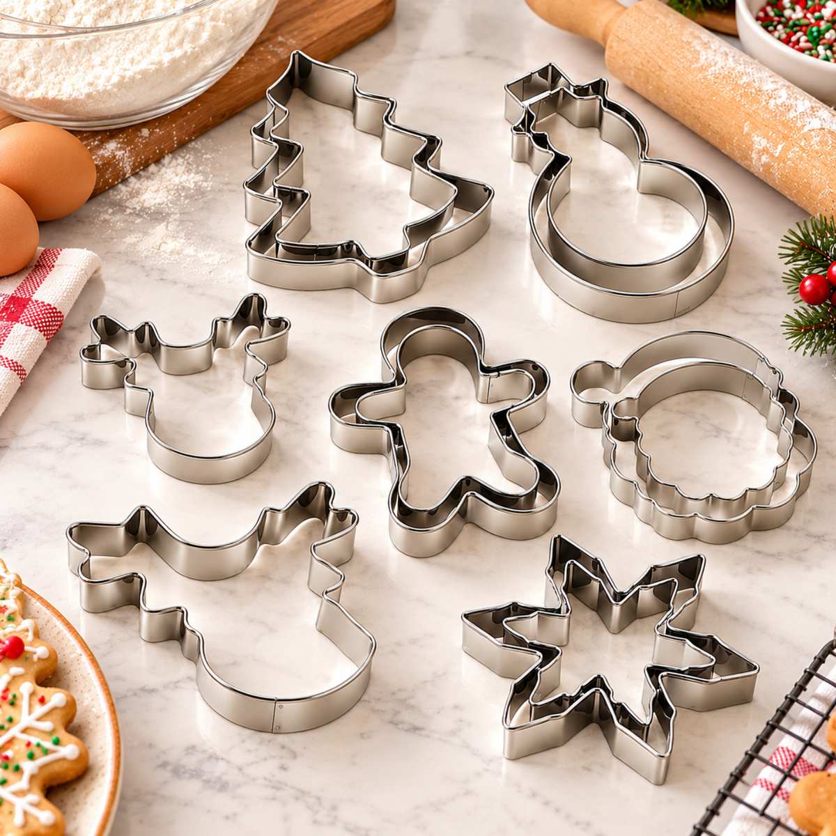 Home Collection Stainless Steel Cookie Cutter Set Thickened Sandwich and Biscuit Molds