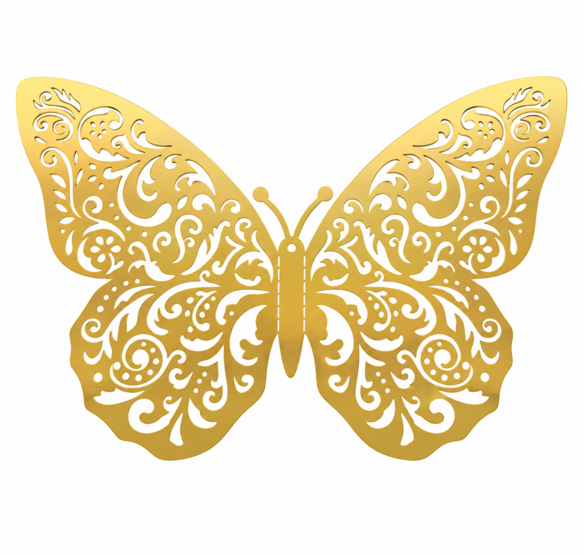 Home Collection 10Pcs Gold Metallic 3D Butterfly Wall Decals 12"