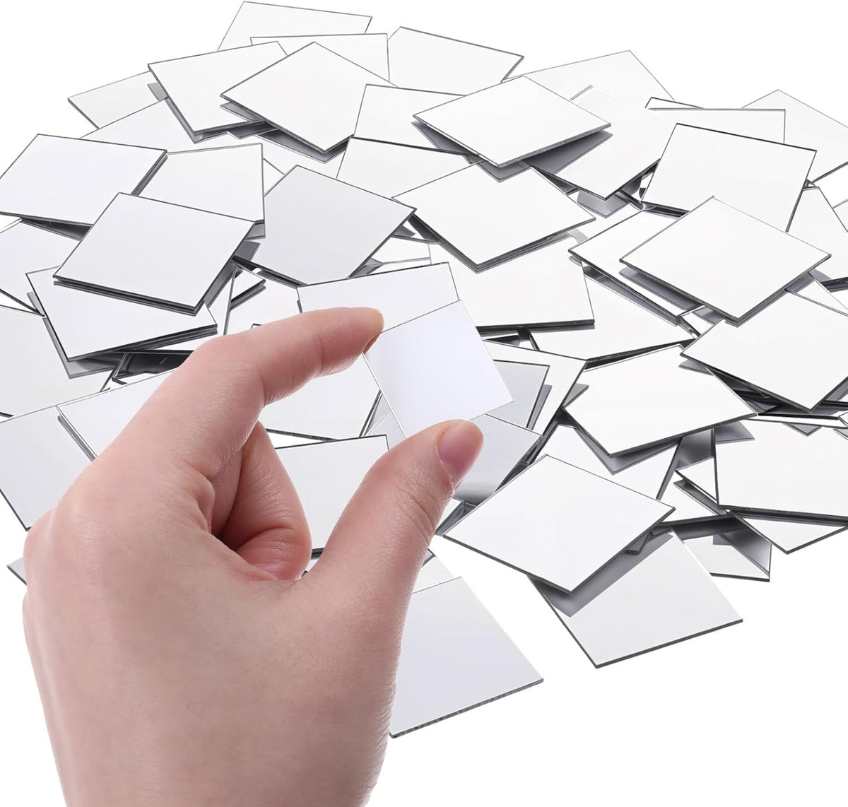 Home Collection 200 Pcs 1-Inch Mini Square Mirror Tiles