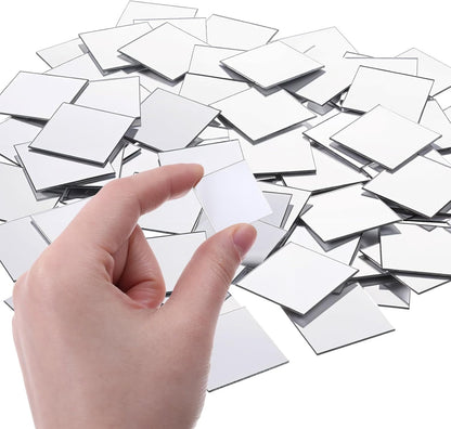 Home Collection 200 Pcs 1-Inch Mini Square Mirror Tiles