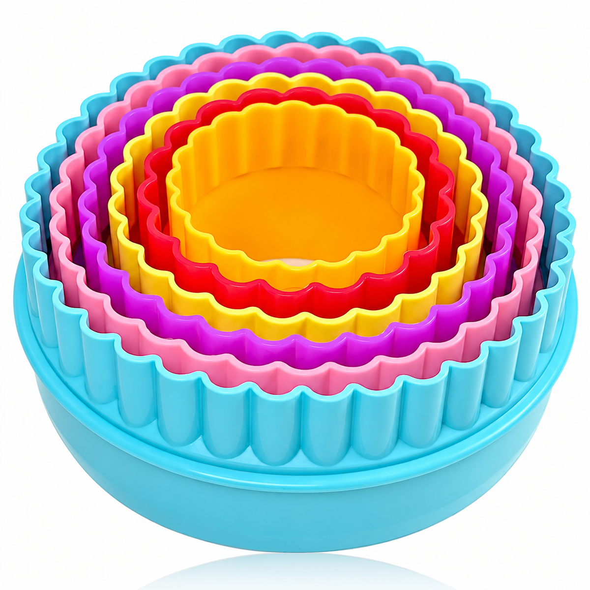 Home Collection Double-Sided Plastic Cookie Cutter Set Multi-Size Biscuit and Fruit Cutters