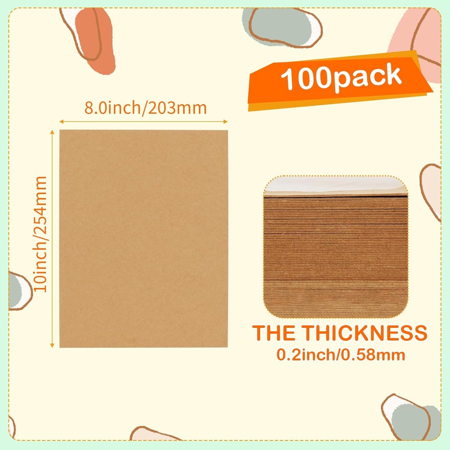 Home Collection 100 Pack 8x10 Chipboard Sheets