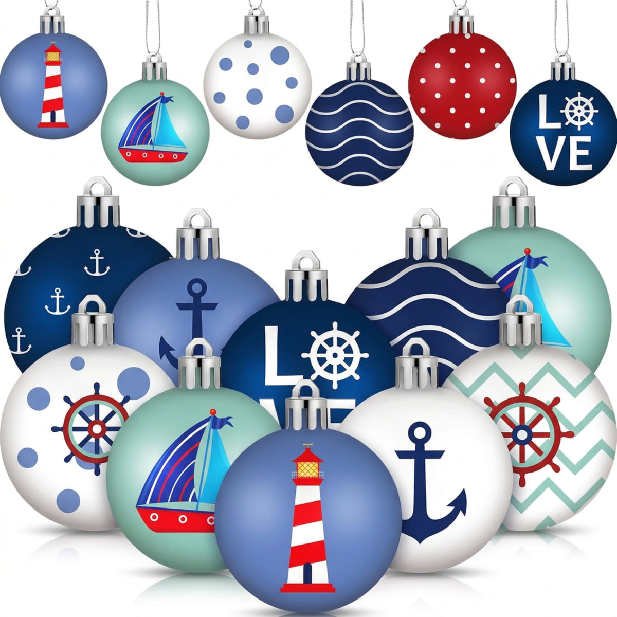 Home Collection Pack of 40 Mini Christmas Ball Ornaments 1.2 Inch Hanging Xmas Tree Decorations