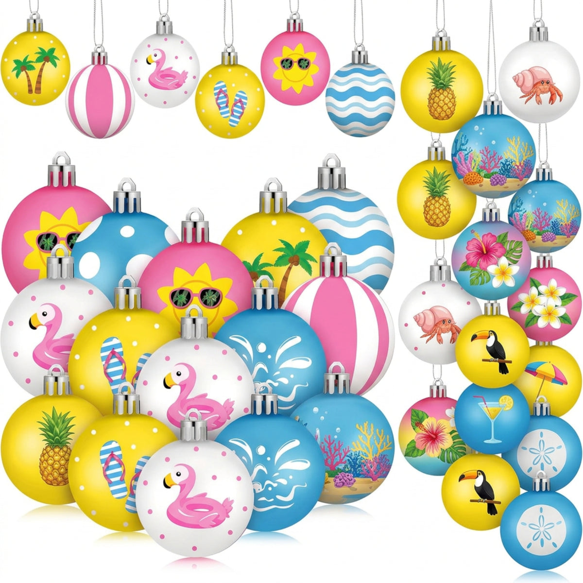 Home Collection Pack of 40 Mini Christmas Ball Ornaments 1.2 Inch Hanging Xmas Tree Decorations