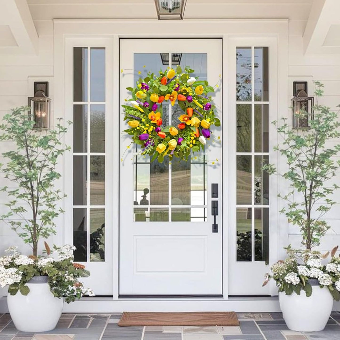 Home Collection Spring Summer Wreath for Front Door 24-Inch