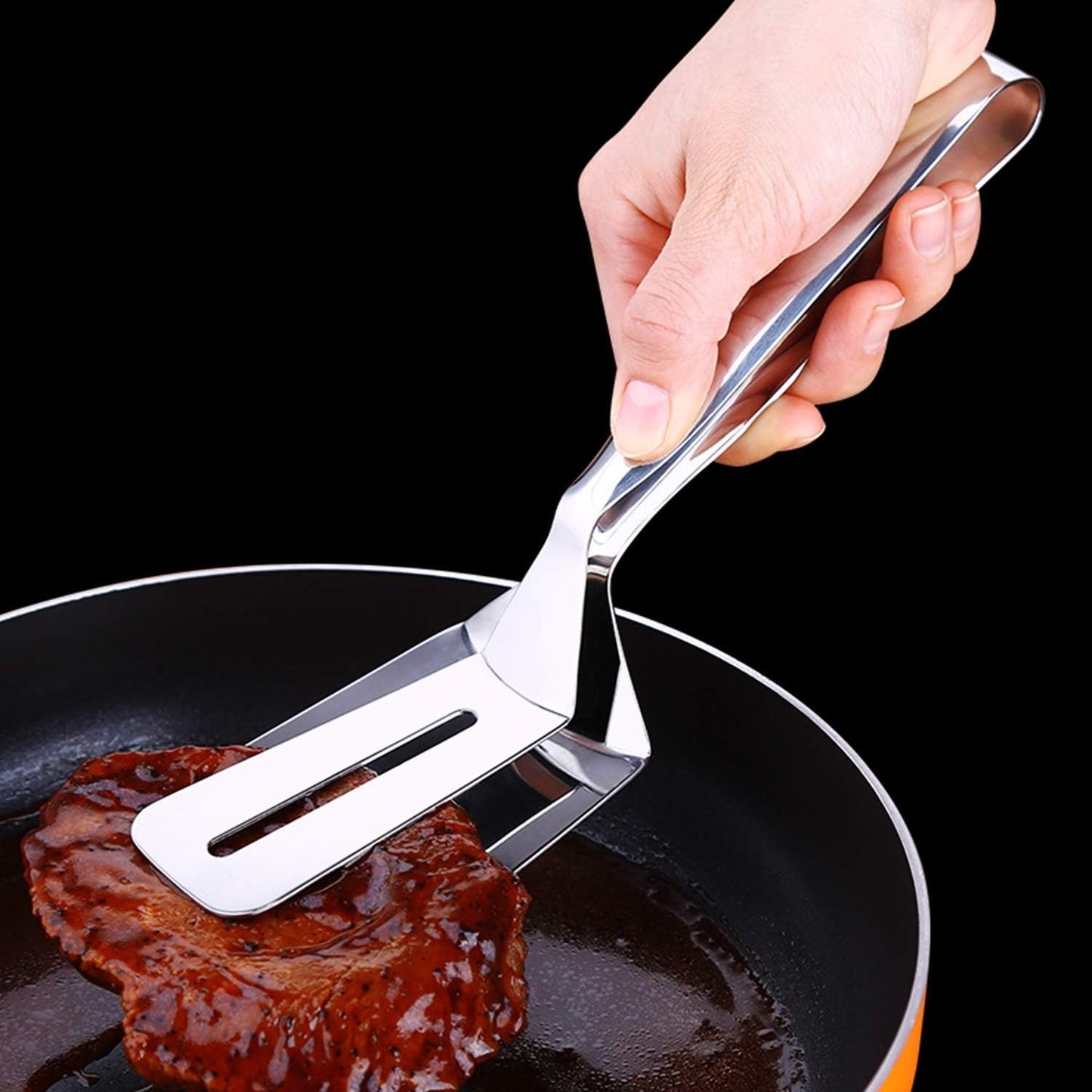 Home Collection 3-in-1 Steak Clamp Tongs