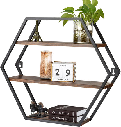 Home Collection Hexagon Floating Shelves for Wall