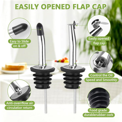 Home Collection Glass Olive Oil and Vinegar Dispenser Bottle Set