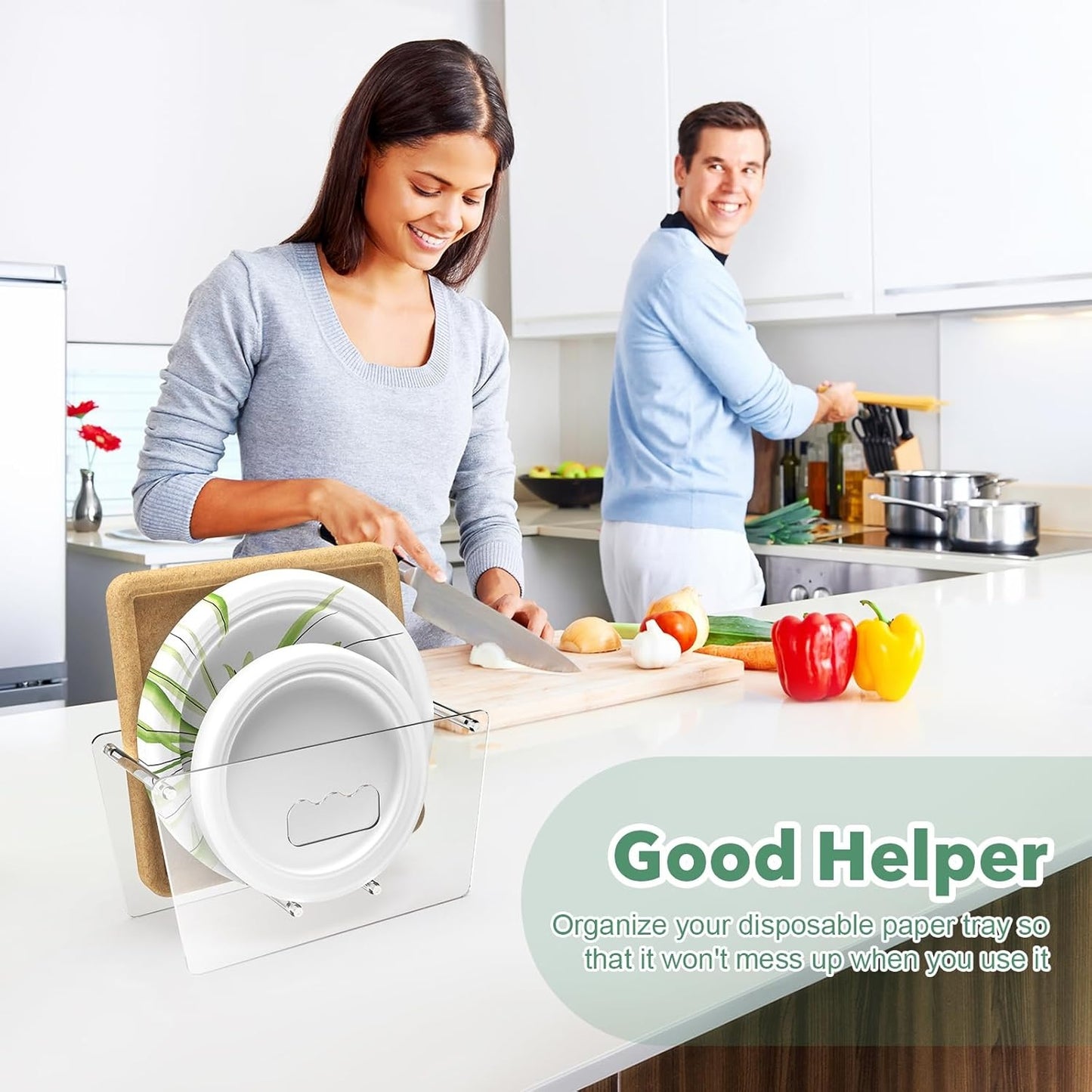 Home Collection Countertop Disposable Paper Plate Dispenser for 5 to 12 Inch Plates