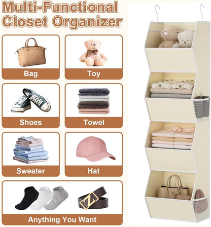 Home Collection 4-Shelf Hanging Closet Organizer with Mesh Pocket