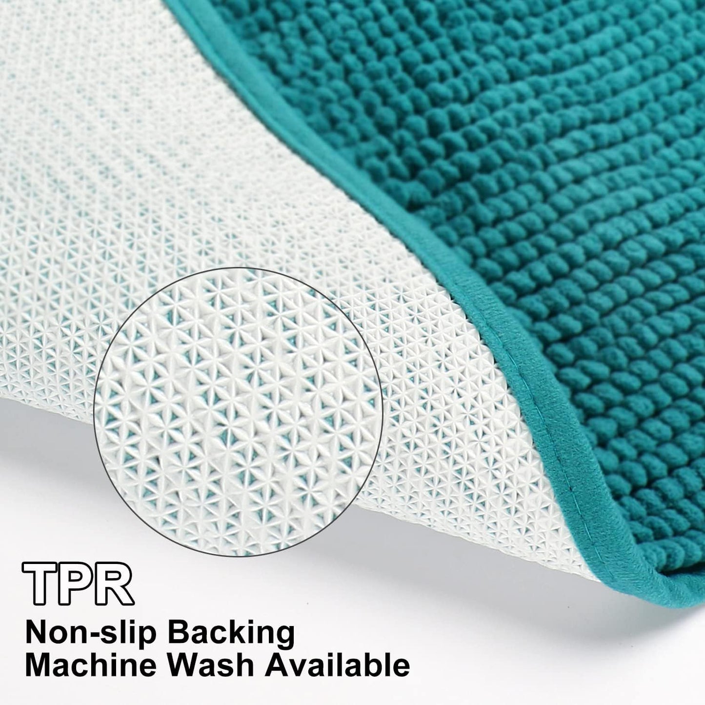 3-Piece Chenille Bathroom Rug Set – Non-Slip Ultra Soft Absorbent Bath Mats for Toilet, Tub, and Floor