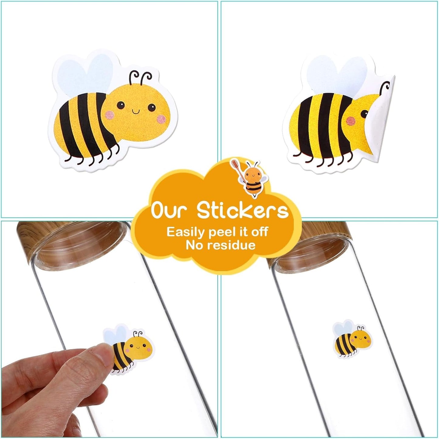 Home Collection 1000Pcs Cute Bumble Bee Stickers