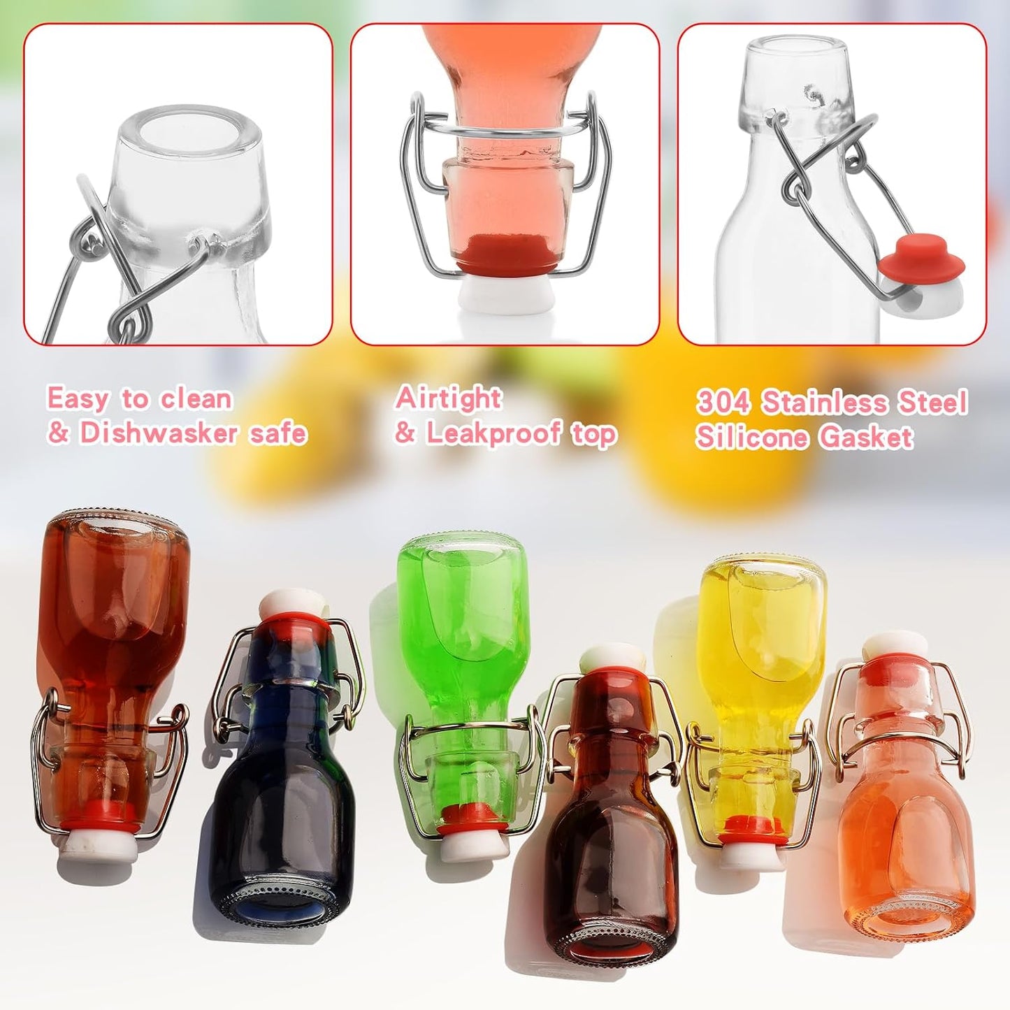 Home Collection 20-Pack 2 OZ Mini Swing Top Glass Bottles