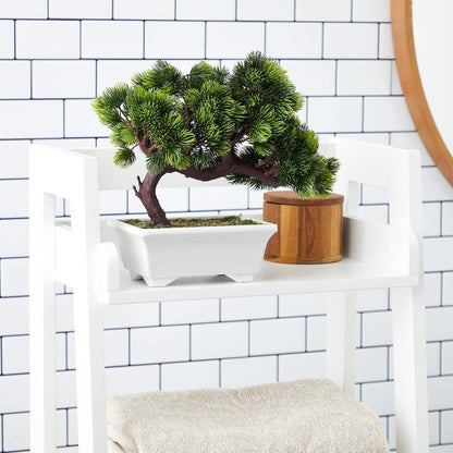 Home Collection Artificial Bonsai Tree Japanese Pine in White Pot