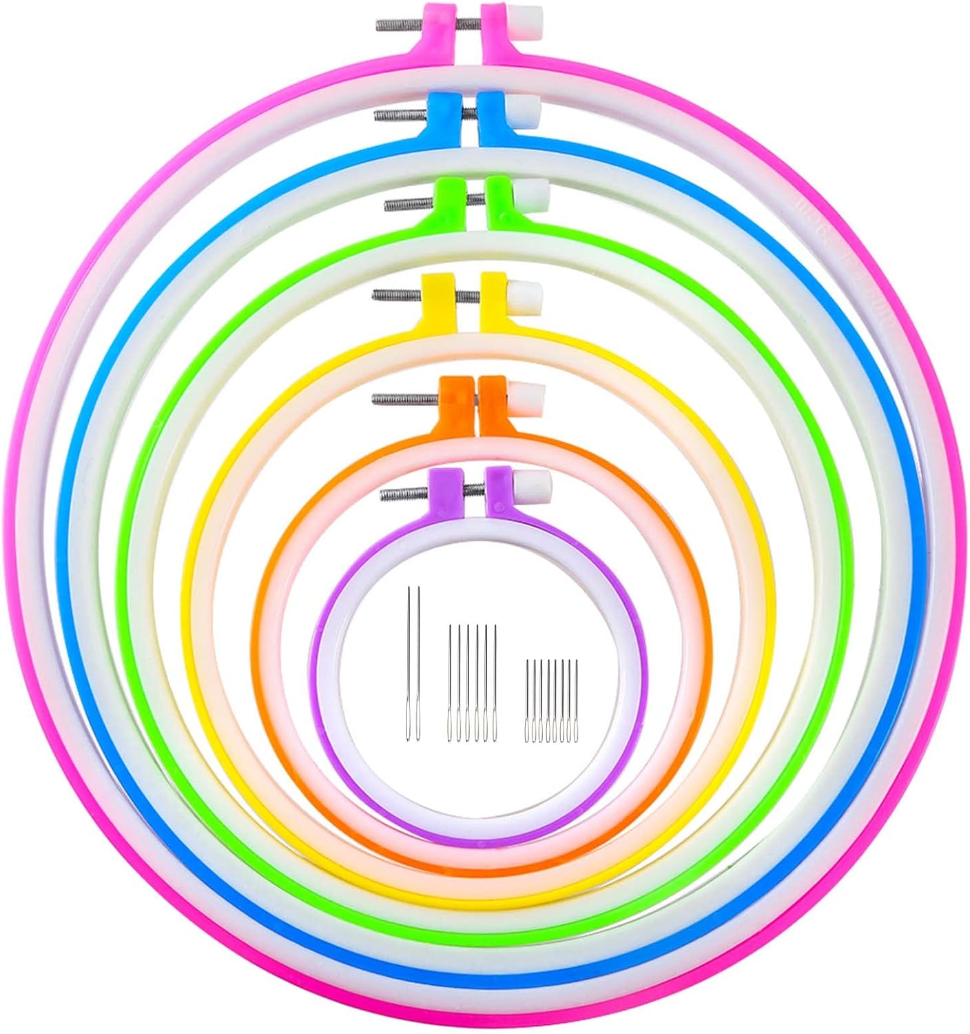 Home Collection 6-Piece Embroidery Hoops Set with 15 Needles