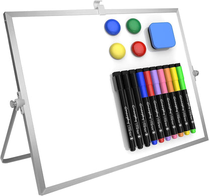 Home Collection 16" x 12" Double-Sided Magnetic Dry Erase White Board with Stand and Accessories
