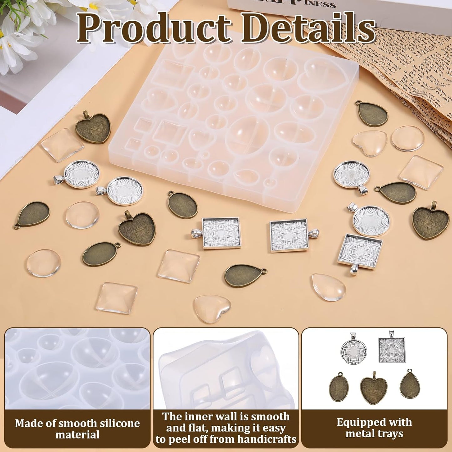 Home Collection Cabochon Gems Resin Pendant Kit