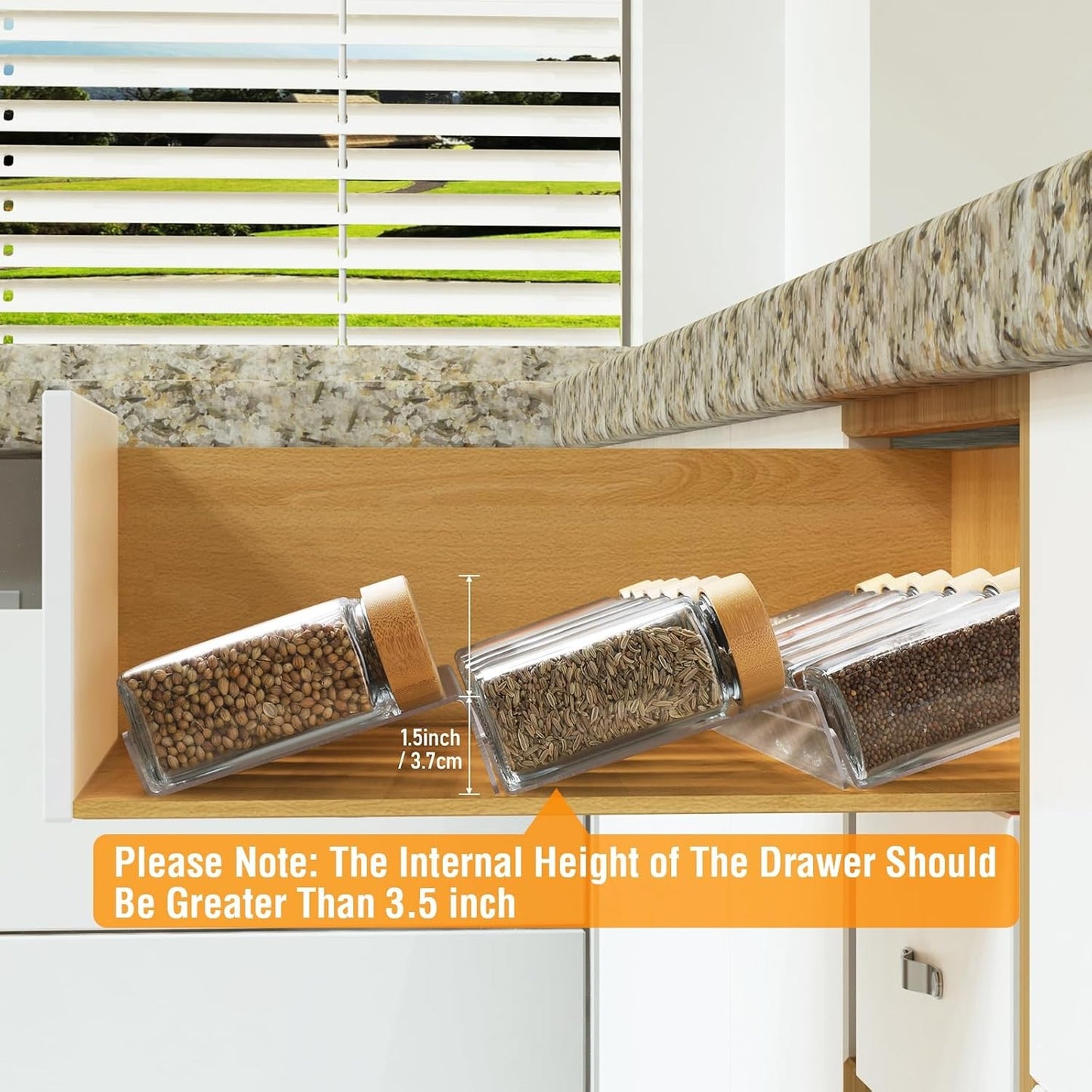 Home Collection Expandable 4-Tier Spice Drawer Organizer