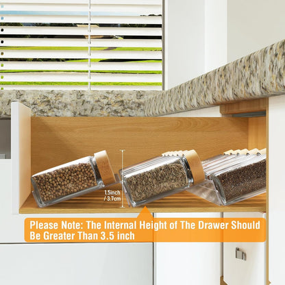 Home Collection Expandable 4-Tier Spice Drawer Organizer