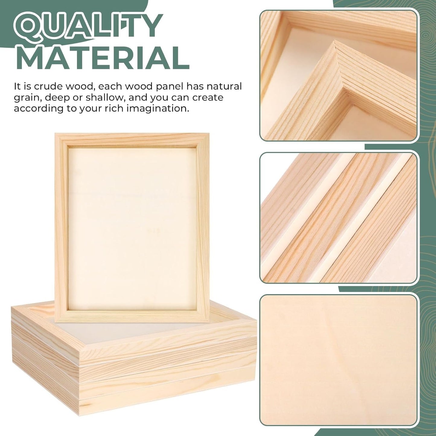 Home Collection 5Pcs Unfinished Wood Panel Boards 8" x 10"