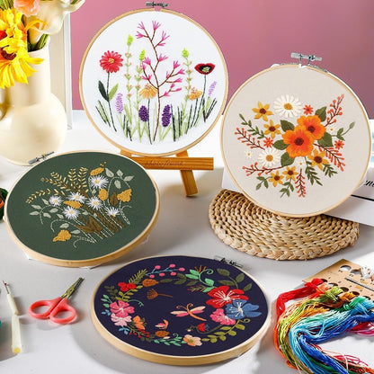 Home Collection 4 Pack Embroidery Kit for Beginners