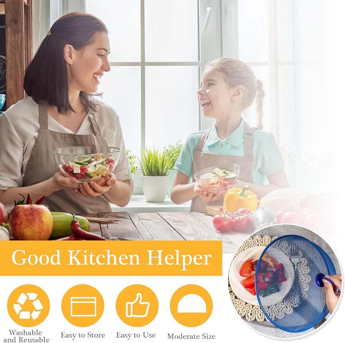 Home Collection Pack of 6 Metal Mesh Food Cover Domes for Outdoor Dining