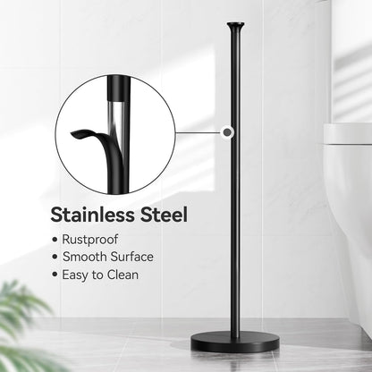 Home Collection Stainless Steel Toilet Paper Holder Stand with Reserve Storage