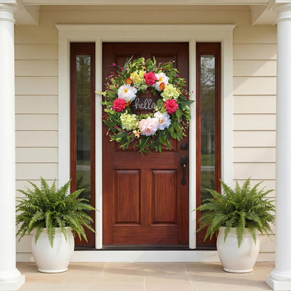 Home Collection Summer Wreath with Hello Sign 24Inch