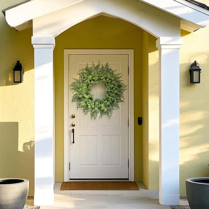 Home Collection Artificial Eucalyptus and Fern Wreath for Front Door 26Inch