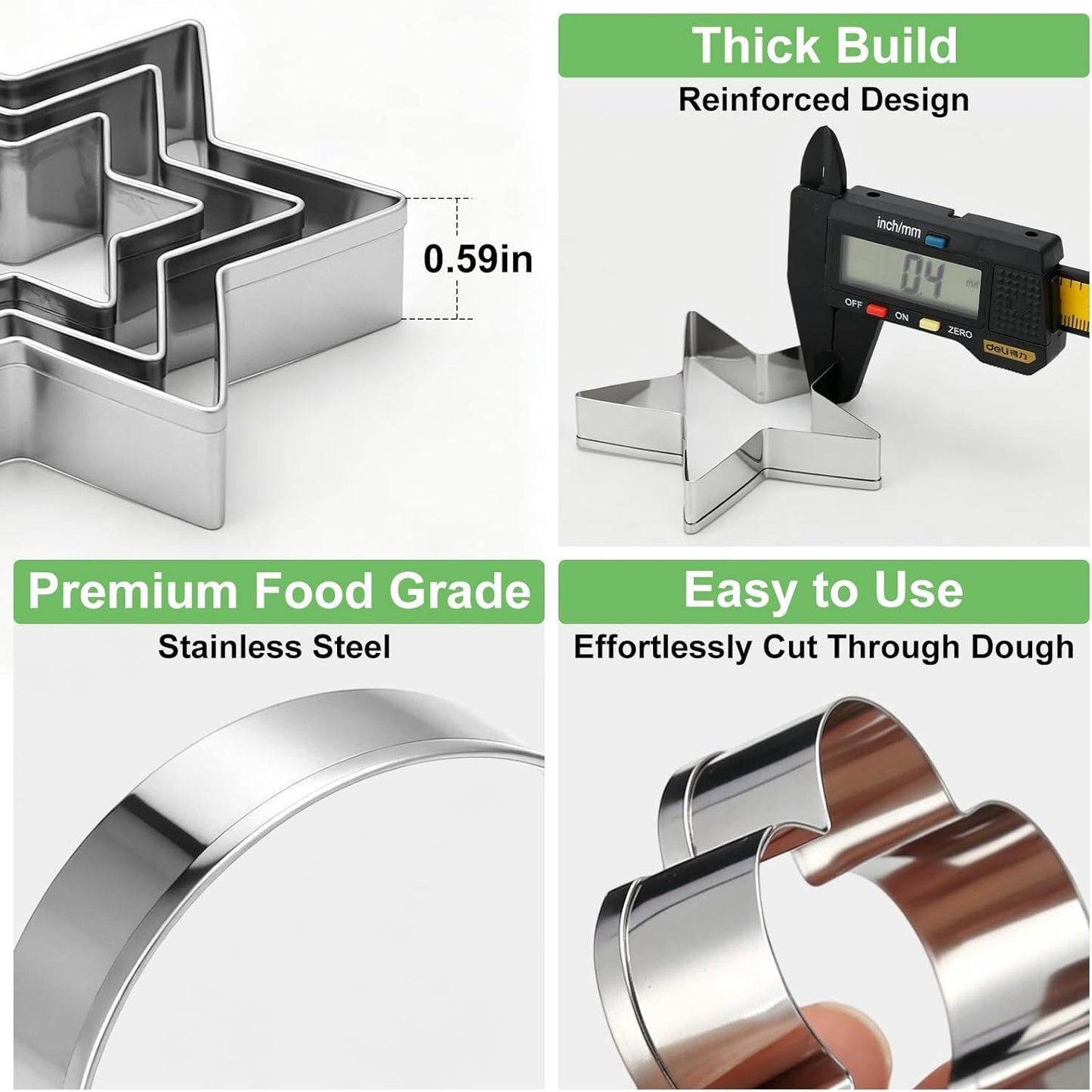 Home Collection Pack of 18 Stainless Steel Cookie Cutter Set Assorted Shapes and Sizes