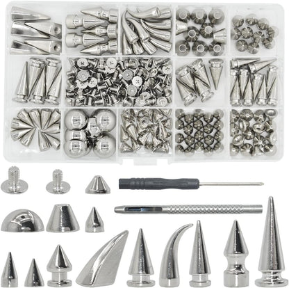 Home Collection 150 Set Silver Punk Spike Rivets Kit