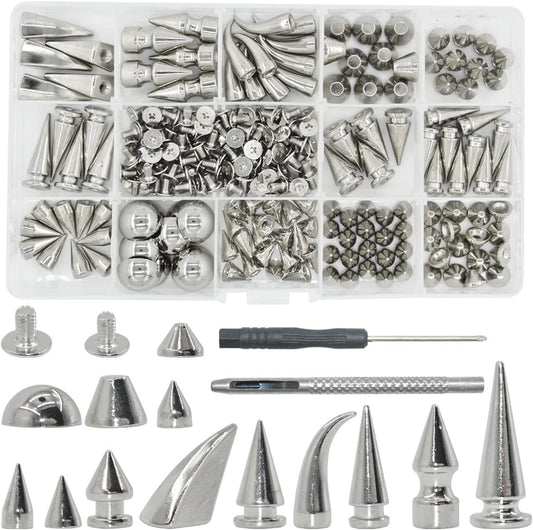 Home Collection 150 Set Silver Punk Spike Rivets Kit