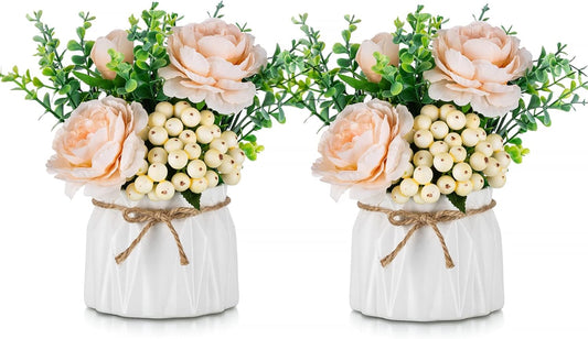 Home Collection Set of 2 Artificial Flower Arrangement with Vase