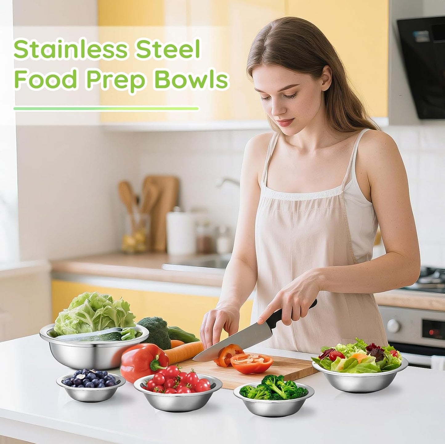Home Collection 6-Pc 304 Stainless Steel Mixing Bowls