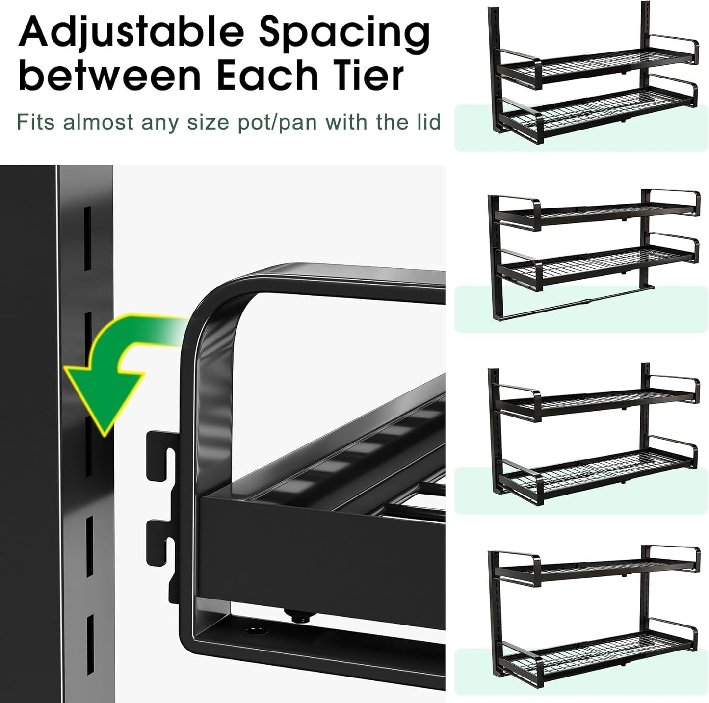 Home Collection 19" - 30" Wall-Mounted Pot & Pan Rack Organizer