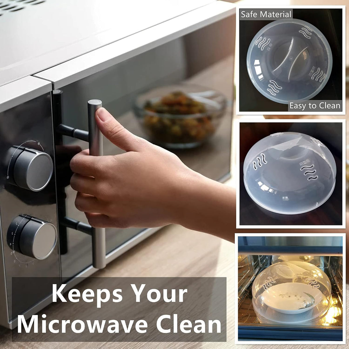 Home Collection Microwave Splatter Cover with Handle 11.5-Inch