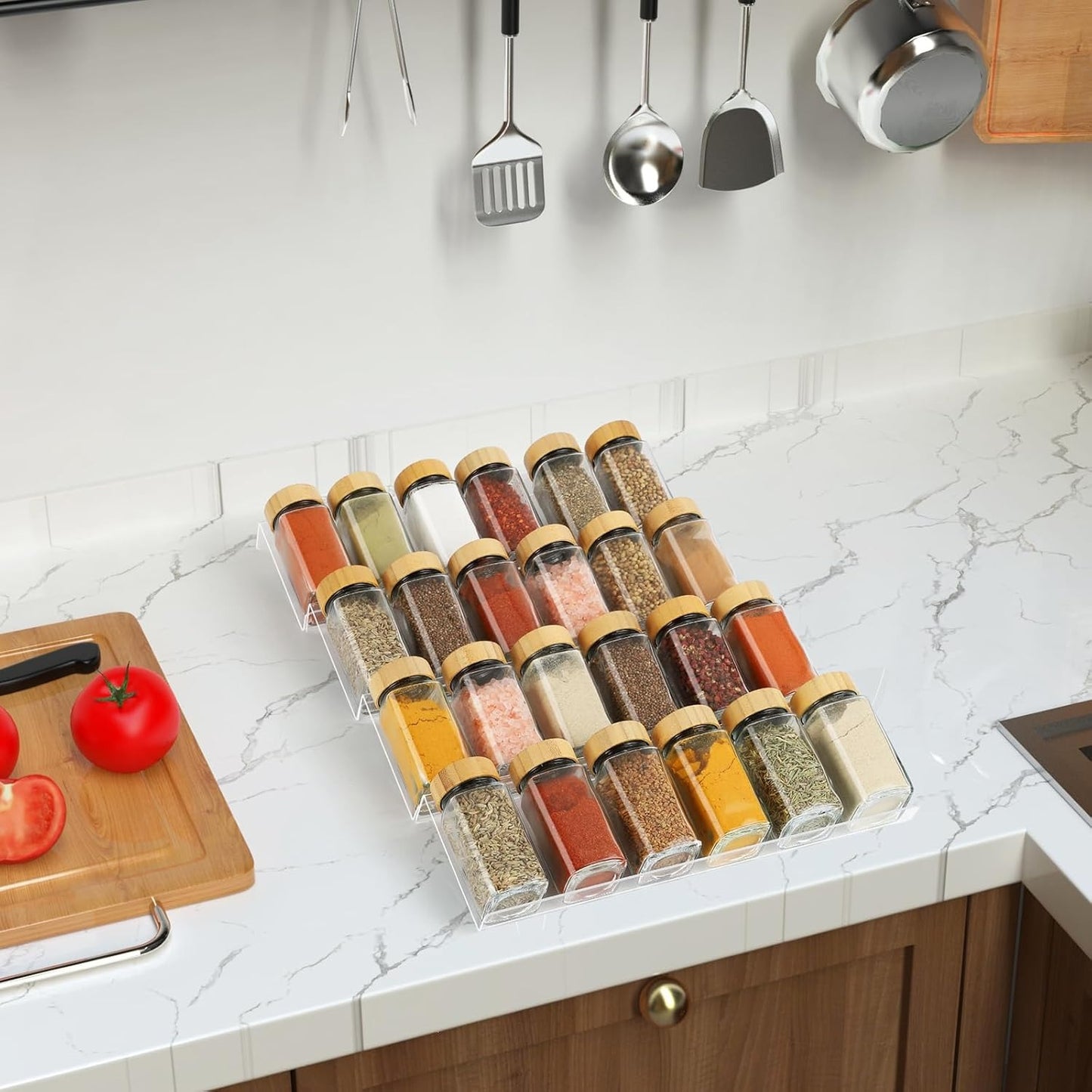Home Collection Expandable 4-Tier Spice Drawer Organizer