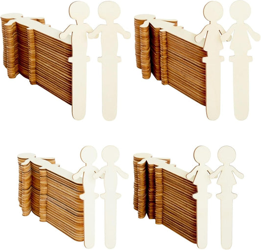 Home Collection 100 Pack Unfinished People-Shaped Popsicle Sticks