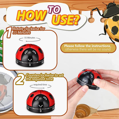 Home Collection 4-Pack Ladybug Kitchen Timers