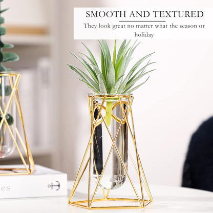Home Collection 8Pcs Gold Geometric Test Tube Vases