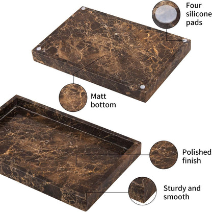 Home Collection Marble Bathroom Vanity Tray