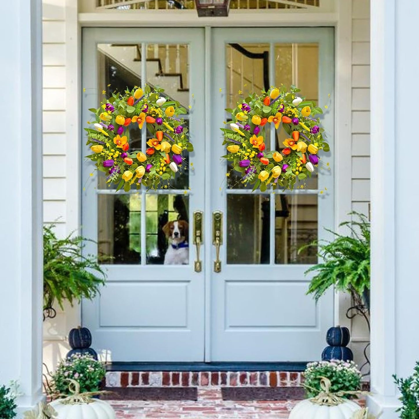 Home Collection Spring Summer Wreath for Front Door 24-Inch