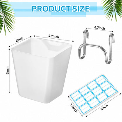 Home Collection Pack of 6 Large Gridwall Storage Bins with Hooks