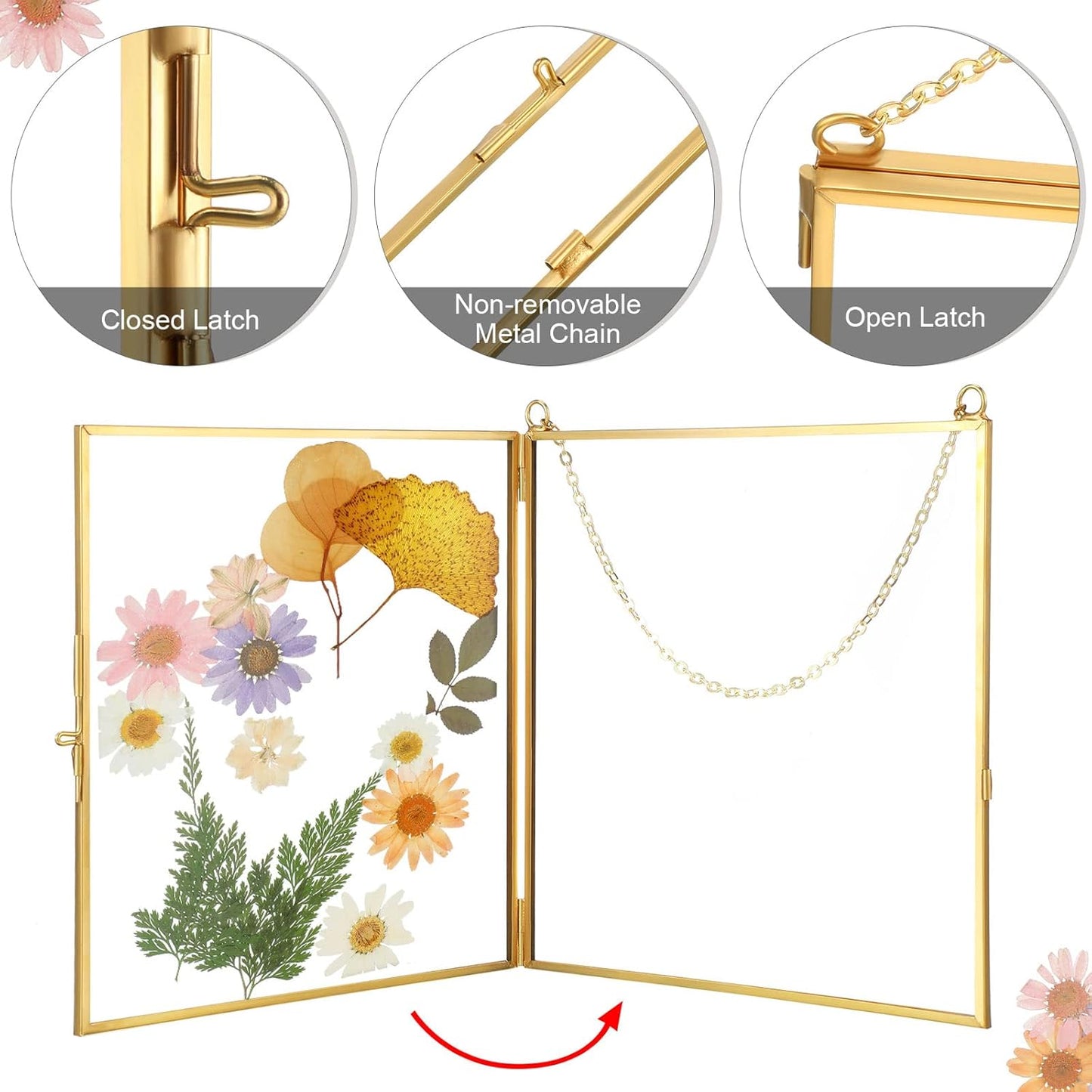 Home Collection 6x6 Inch  Pressed Flowers Glass Frames