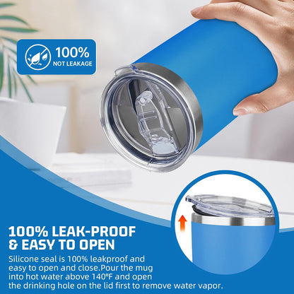 Home Collection Double Wall 20 oz Stainless Steel Insulated Tumbler with Lid and Straw